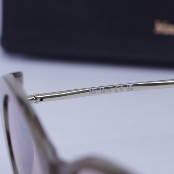 MaxMara MALIBU10 MM0080 60G Oval Sunglasses - Beige/Gold/Brown - Picture 10 of 11